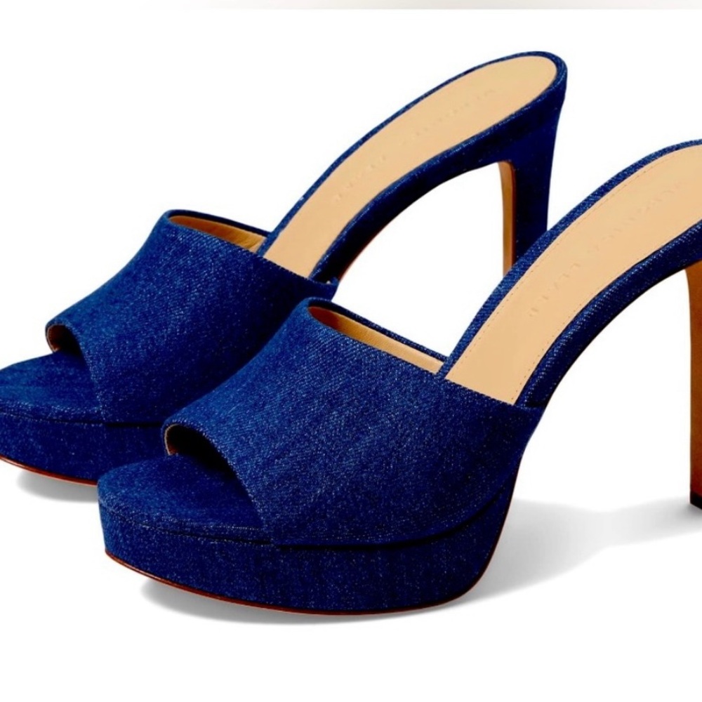 Veronica Beard brand new Dali heels in Mountain Blue.